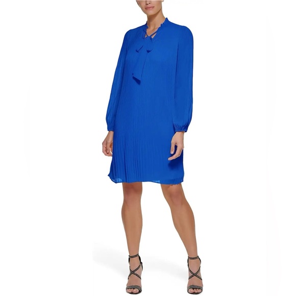DKNY Dresses & Skirts - DKNY Women's Long Sleeve Pleated Dress With Neck Tie.
